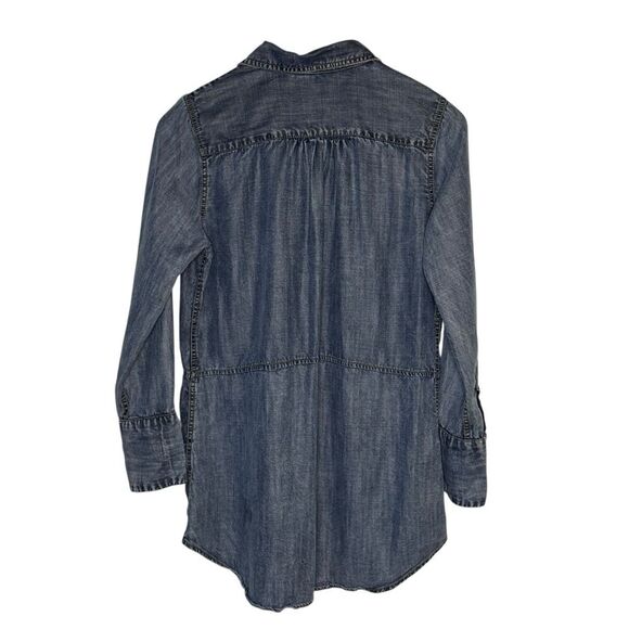 Soft Surroundings Embroidered Boho Hippie Flowy Denim Jean Tunic Size Medium - Picture 3 of 7